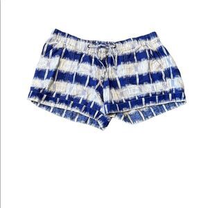 MOSSIMO Blue & White Drawstring Tie Dye Cuffed Lightweight BackFlap Pocket Short